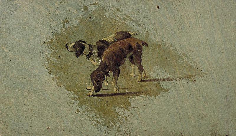 Theo van Doesburg Two dogs. Spain oil painting art